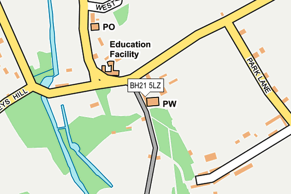 BH21 5LZ map - OS OpenMap – Local (Ordnance Survey) BH21 5LZ map - OS OpenMap – Local (Ordnance Survey)