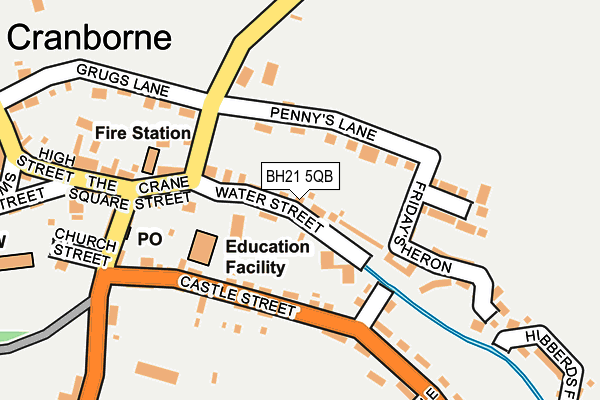 BH21 5QB map - OS OpenMap – Local (Ordnance Survey) BH21 5QB map - OS OpenMap – Local (Ordnance Survey)