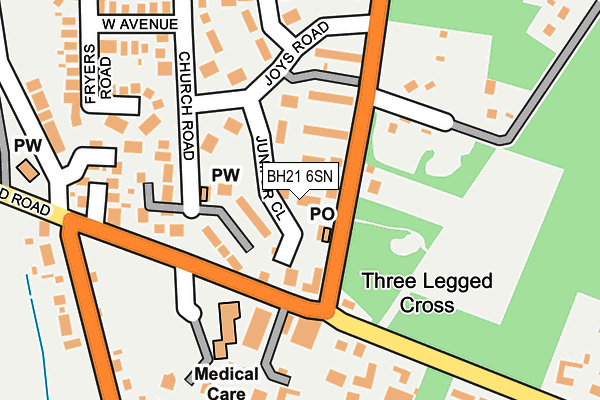 BH21 6SN map - OS OpenMap – Local (Ordnance Survey) BH21 6SN map - OS OpenMap – Local (Ordnance Survey)