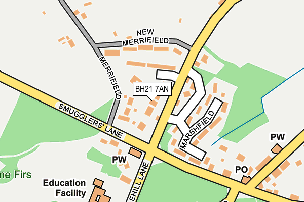 BH21 7AN map - OS OpenMap – Local (Ordnance Survey) BH21 7AN map - OS OpenMap – Local (Ordnance Survey)