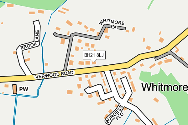 BH21 8LJ map - OS OpenMap – Local (Ordnance Survey)