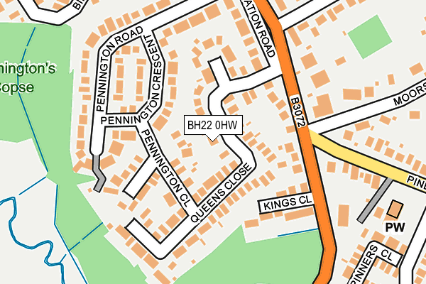 BH22 0HW map - OS OpenMap – Local (Ordnance Survey) BH22 0HW map - OS OpenMap – Local (Ordnance Survey)