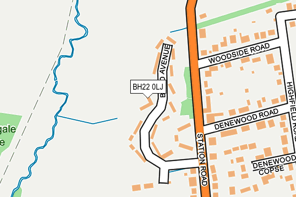 BH22 0LJ map - OS OpenMap – Local (Ordnance Survey) BH22 0LJ map - OS OpenMap – Local (Ordnance Survey)