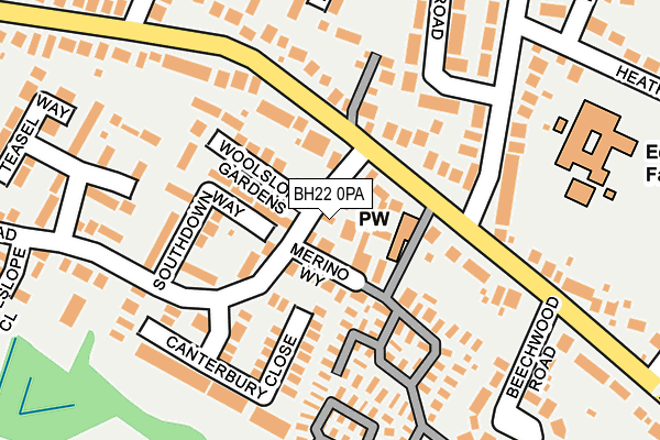 BH22 0PA map - OS OpenMap – Local (Ordnance Survey) BH22 0PA map - OS OpenMap – Local (Ordnance Survey)