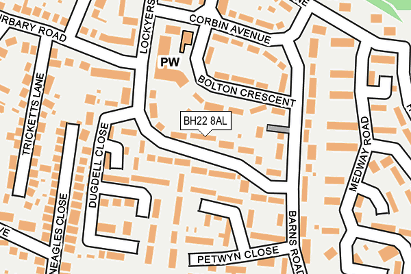 BH22 8AL map - OS OpenMap – Local (Ordnance Survey) BH22 8AL map - OS OpenMap – Local (Ordnance Survey)