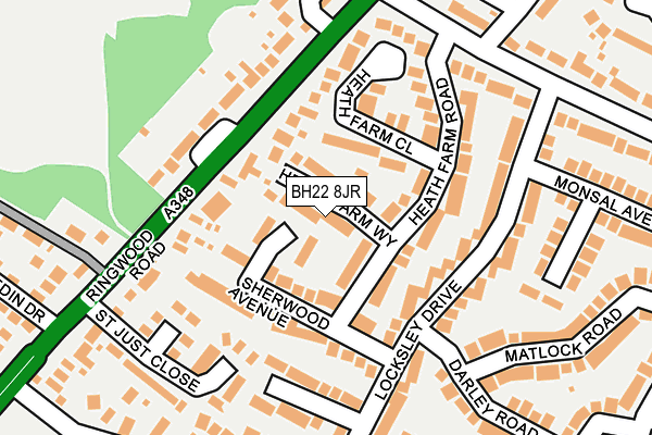 BH22 8JR map - OS OpenMap – Local (Ordnance Survey) BH22 8JR map - OS OpenMap – Local (Ordnance Survey)