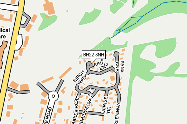 BH22 8NH map - OS OpenMap – Local (Ordnance Survey) BH22 8NH map - OS OpenMap – Local (Ordnance Survey)