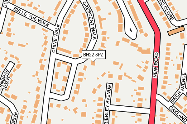 BH22 8PZ map - OS OpenMap – Local (Ordnance Survey) BH22 8PZ map - OS OpenMap – Local (Ordnance Survey)