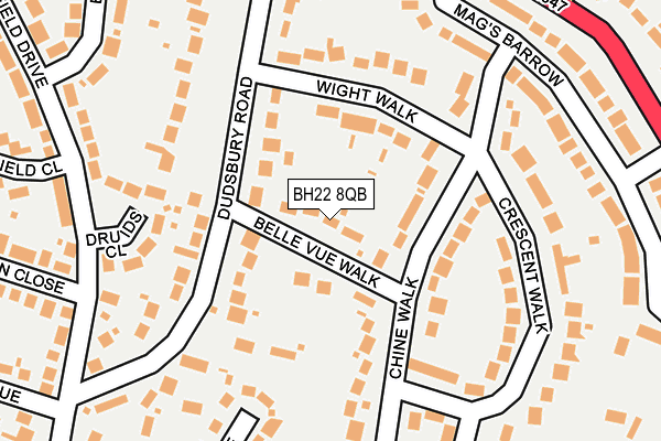 BH22 8QB map - OS OpenMap – Local (Ordnance Survey) BH22 8QB map - OS OpenMap – Local (Ordnance Survey)