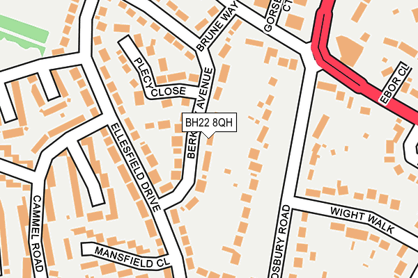 BH22 8QH map - OS OpenMap – Local (Ordnance Survey) BH22 8QH map - OS OpenMap – Local (Ordnance Survey)