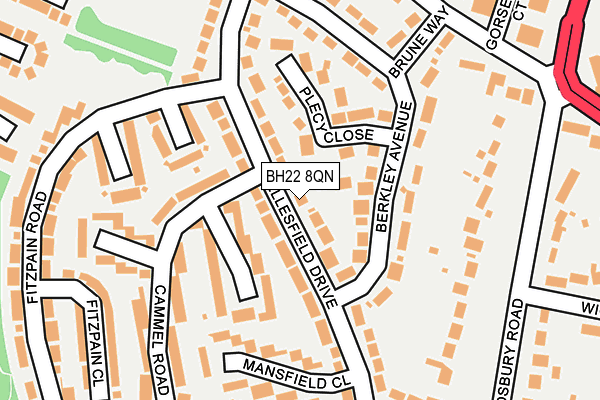 BH22 8QN map - OS OpenMap – Local (Ordnance Survey) BH22 8QN map - OS OpenMap – Local (Ordnance Survey)