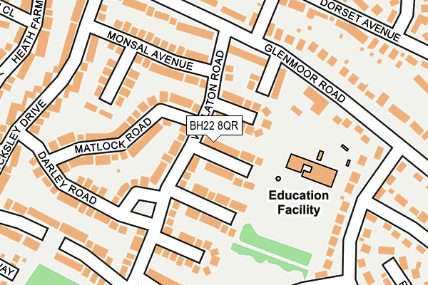 BH22 8QR map - OS OpenMap – Local (Ordnance Survey)