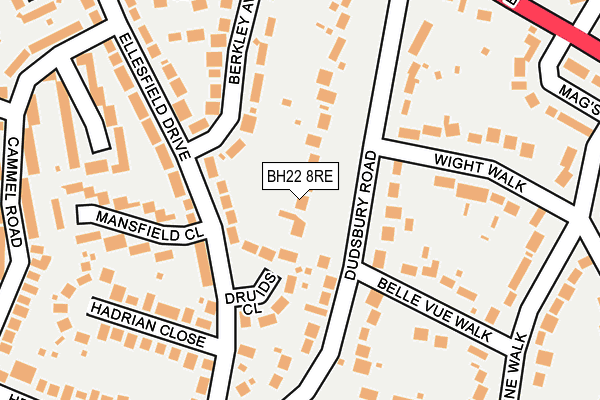 BH22 8RE map - OS OpenMap – Local (Ordnance Survey) BH22 8RE map - OS OpenMap – Local (Ordnance Survey)