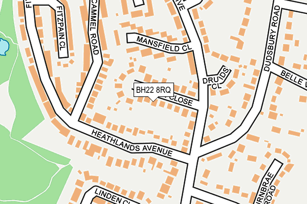 BH22 8RQ map - OS OpenMap – Local (Ordnance Survey) BH22 8RQ map - OS OpenMap – Local (Ordnance Survey)