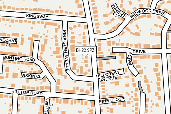 BH22 9PZ map - OS OpenMap – Local (Ordnance Survey) BH22 9PZ map - OS OpenMap – Local (Ordnance Survey)
