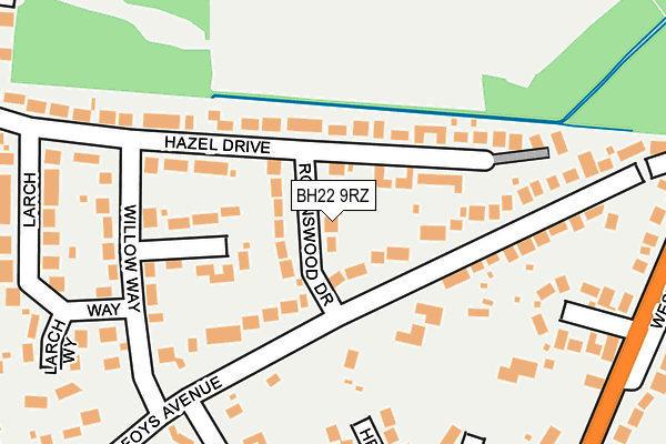 BH22 9RZ map - OS OpenMap – Local (Ordnance Survey) BH22 9RZ map - OS OpenMap – Local (Ordnance Survey)