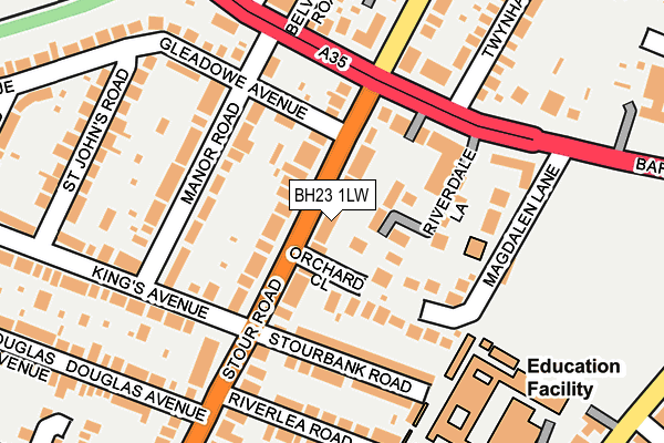 BH23 1LW map - OS OpenMap – Local (Ordnance Survey) BH23 1LW map - OS OpenMap – Local (Ordnance Survey)