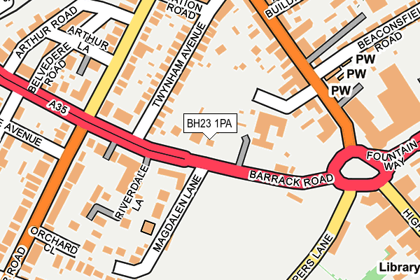 BH23 1PA map - OS OpenMap – Local (Ordnance Survey) BH23 1PA map - OS OpenMap – Local (Ordnance Survey)