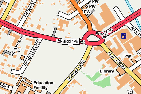 BH23 1PE map - OS OpenMap – Local (Ordnance Survey) BH23 1PE map - OS OpenMap – Local (Ordnance Survey)