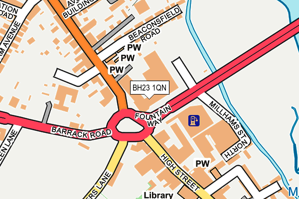 BH23 1QN map - OS OpenMap – Local (Ordnance Survey) BH23 1QN map - OS OpenMap – Local (Ordnance Survey)