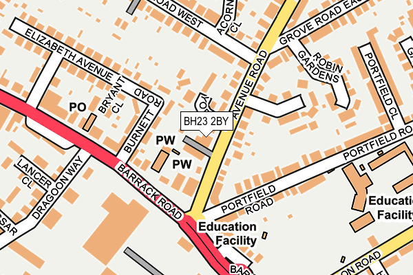 BH23 2BY map - OS OpenMap – Local (Ordnance Survey)