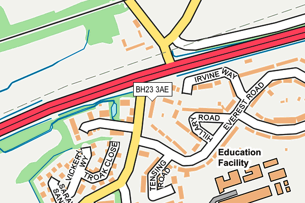 BH23 3AE map - OS OpenMap – Local (Ordnance Survey) BH23 3AE map - OS OpenMap – Local (Ordnance Survey)