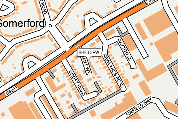 BH23 3PW map - OS OpenMap – Local (Ordnance Survey) BH23 3PW map - OS OpenMap – Local (Ordnance Survey)
