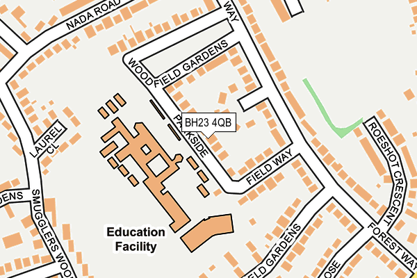 BH23 4QB map - OS OpenMap – Local (Ordnance Survey) BH23 4QB map - OS OpenMap – Local (Ordnance Survey)
