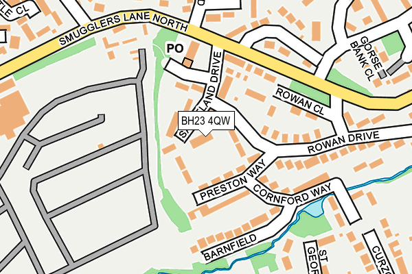 BH23 4QW map - OS OpenMap – Local (Ordnance Survey) BH23 4QW map - OS OpenMap – Local (Ordnance Survey)