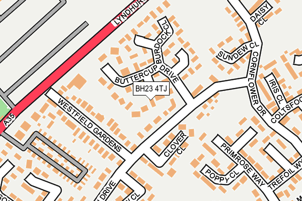 BH23 4TJ map - OS OpenMap – Local (Ordnance Survey) BH23 4TJ map - OS OpenMap – Local (Ordnance Survey)