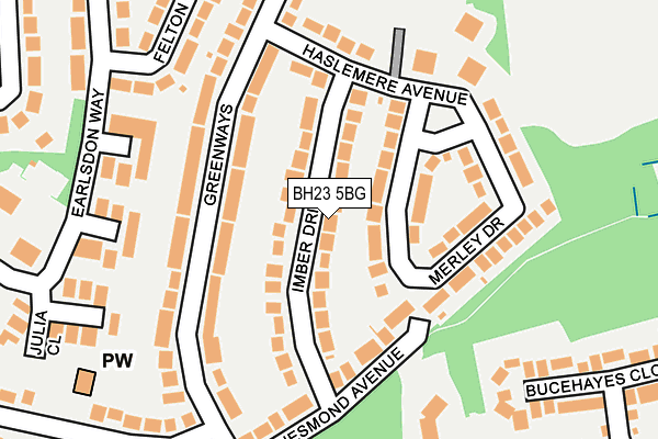 BH23 5BG map - OS OpenMap – Local (Ordnance Survey)