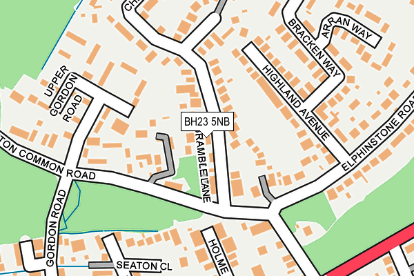 BH23 5NB map - OS OpenMap – Local (Ordnance Survey) BH23 5NB map - OS OpenMap – Local (Ordnance Survey)