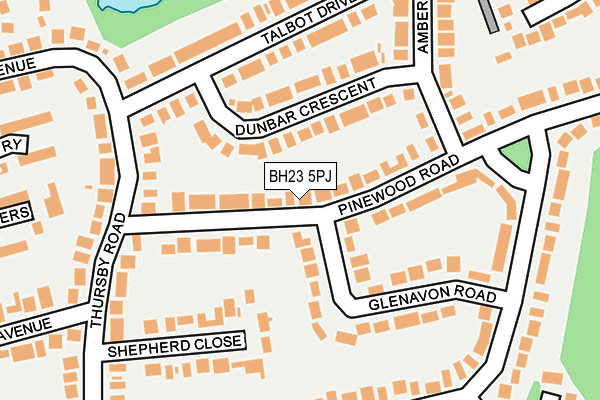 BH23 5PJ map - OS OpenMap – Local (Ordnance Survey) BH23 5PJ map - OS OpenMap – Local (Ordnance Survey)