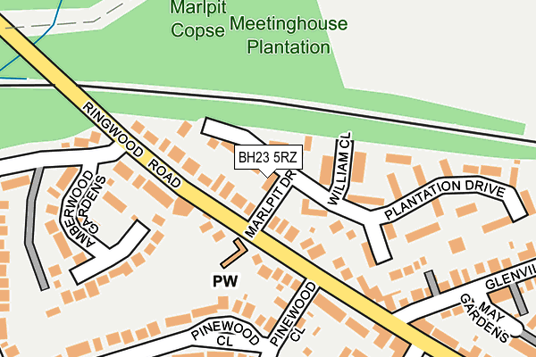 BH23 5RZ map - OS OpenMap – Local (Ordnance Survey) BH23 5RZ map - OS OpenMap – Local (Ordnance Survey)