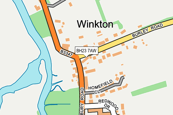 BH23 7AW map - OS OpenMap – Local (Ordnance Survey) BH23 7AW map - OS OpenMap – Local (Ordnance Survey)