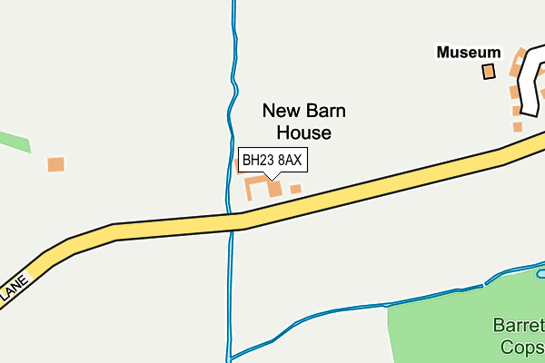 BH23 8AX map - OS OpenMap – Local (Ordnance Survey) BH23 8AX map - OS OpenMap – Local (Ordnance Survey)
