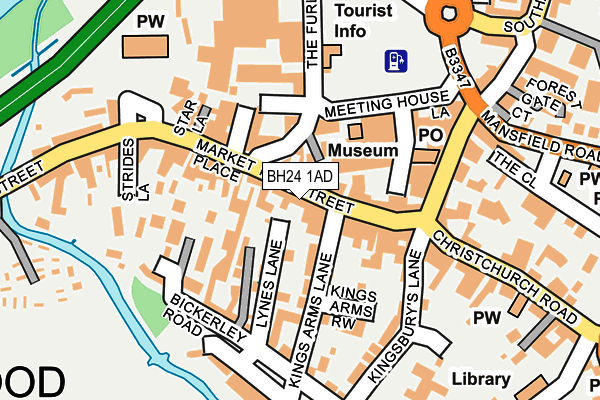 BH24 1AD map - OS OpenMap – Local (Ordnance Survey) BH24 1AD map - OS OpenMap – Local (Ordnance Survey)