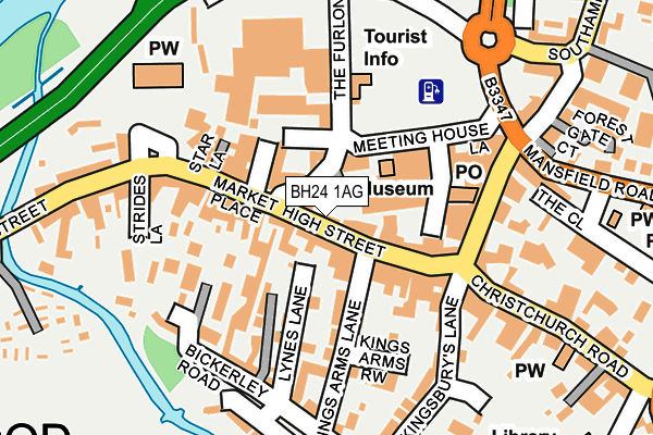 BH24 1AG map - OS OpenMap – Local (Ordnance Survey) BH24 1AG map - OS OpenMap – Local (Ordnance Survey)