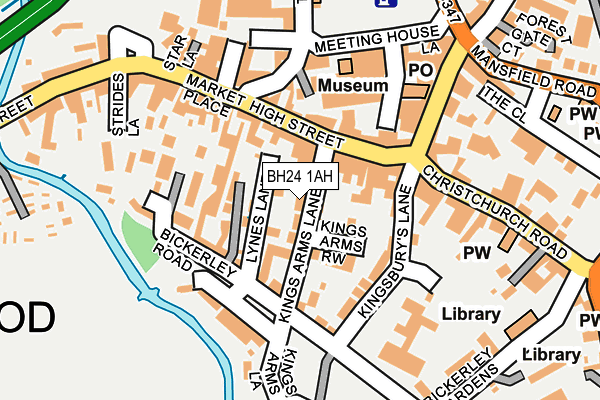 BH24 1AH map - OS OpenMap – Local (Ordnance Survey) BH24 1AH map - OS OpenMap – Local (Ordnance Survey)