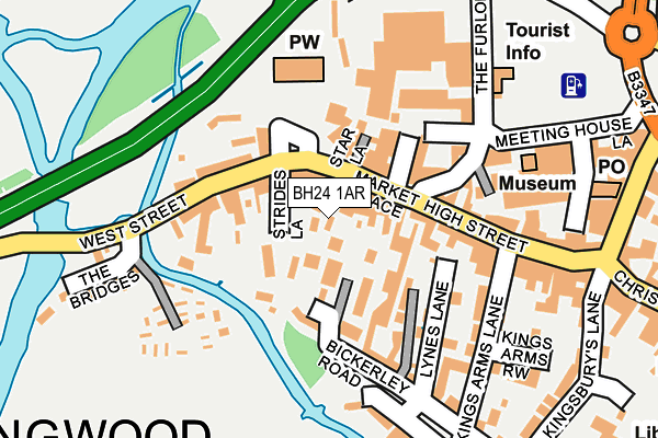 BH24 1AR map - OS OpenMap – Local (Ordnance Survey) BH24 1AR map - OS OpenMap – Local (Ordnance Survey)