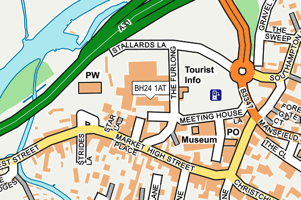 BH24 1AT map - OS OpenMap – Local (Ordnance Survey) BH24 1AT map - OS OpenMap – Local (Ordnance Survey)