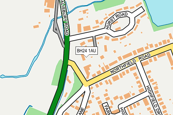 BH24 1AU map - OS OpenMap – Local (Ordnance Survey) BH24 1AU map - OS OpenMap – Local (Ordnance Survey)