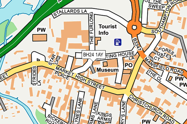 BH24 1AY map - OS OpenMap – Local (Ordnance Survey) BH24 1AY map - OS OpenMap – Local (Ordnance Survey)