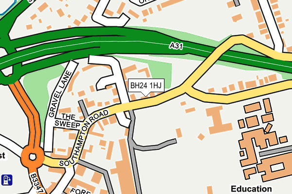 BH24 1HJ map - OS OpenMap – Local (Ordnance Survey) BH24 1HJ map - OS OpenMap – Local (Ordnance Survey)