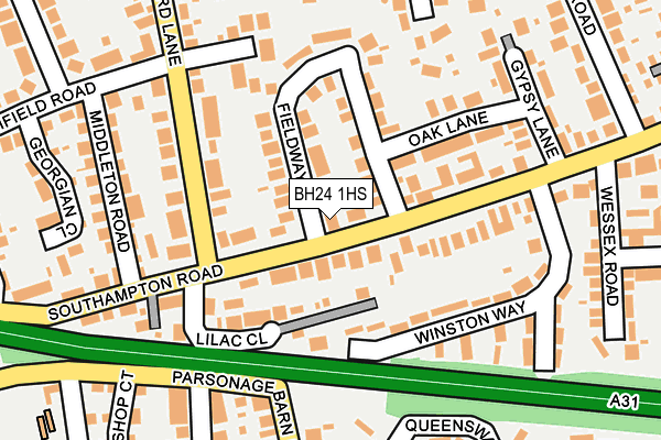 BH24 1HS map - OS OpenMap – Local (Ordnance Survey) BH24 1HS map - OS OpenMap – Local (Ordnance Survey)