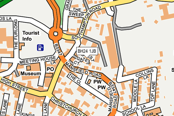 BH24 1JB map - OS OpenMap – Local (Ordnance Survey) BH24 1JB map - OS OpenMap – Local (Ordnance Survey)