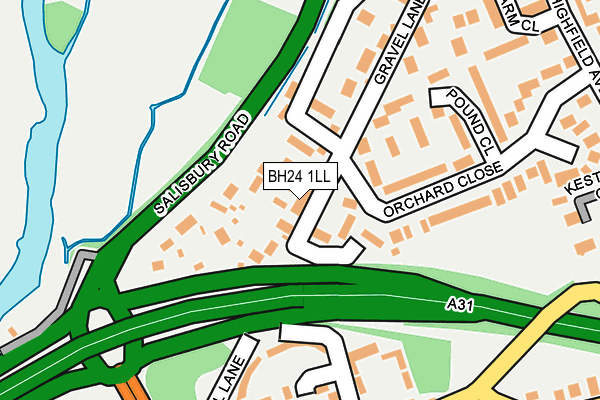 BH24 1LL map - OS OpenMap – Local (Ordnance Survey) BH24 1LL map - OS OpenMap – Local (Ordnance Survey)
