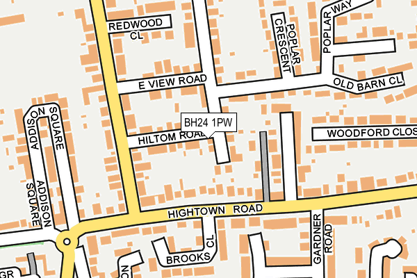 BH24 1PW map - OS OpenMap – Local (Ordnance Survey)