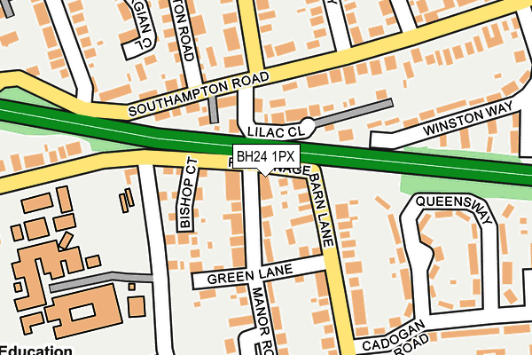 BH24 1PX map - OS OpenMap – Local (Ordnance Survey) BH24 1PX map - OS OpenMap – Local (Ordnance Survey)