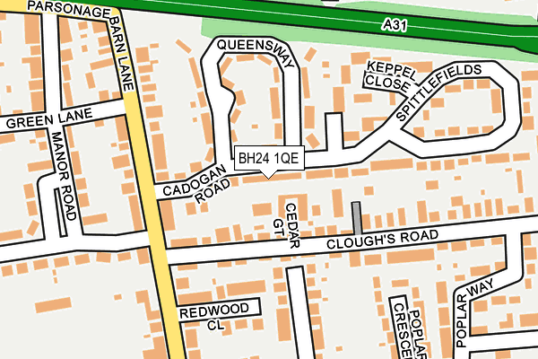 BH24 1QE map - OS OpenMap – Local (Ordnance Survey) BH24 1QE map - OS OpenMap – Local (Ordnance Survey)